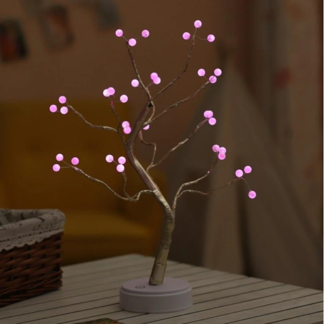 Tree Light Touch Switch Pearl Star Night
