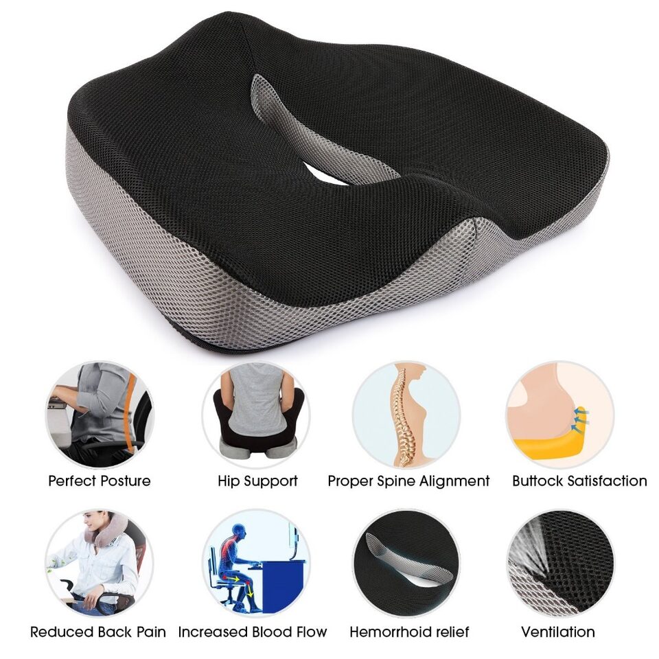 Coccyx Orthopedic Comfortable Memory Foam Chair Car Seat