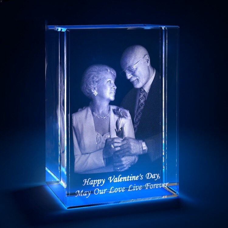 3D Laser Square Crystal Photo Frame With Love