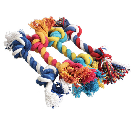 Dog bite rope toy knot molar bite-resistant color