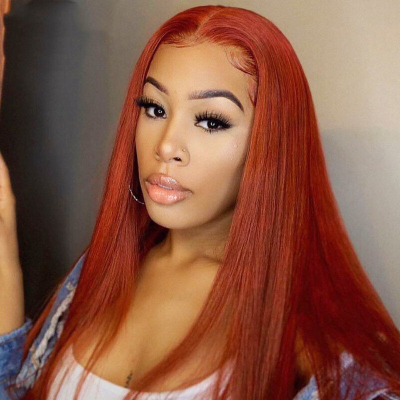 Dark Orange Straight Headgear Wig