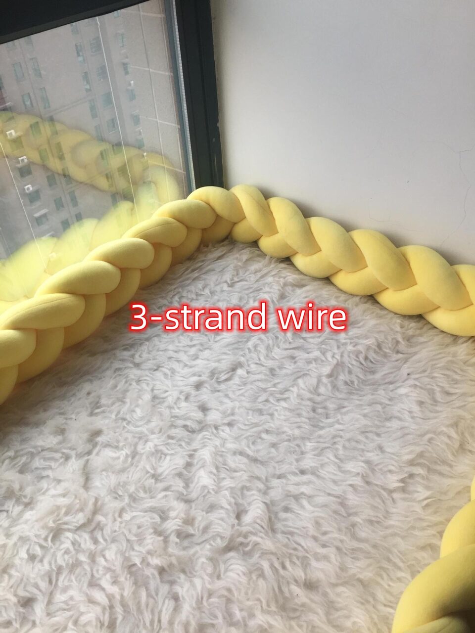 Heightening Baby Braided Crib Bumpers Knot Long Pillow