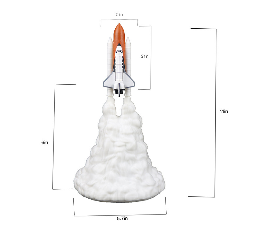 3D Print Rocket Space Shuttle Lamp Night