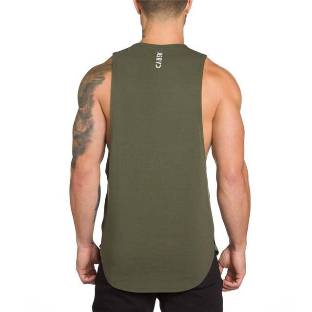 Men Long Tank Muscle Workout T-Shirt Bodybuilding Gym