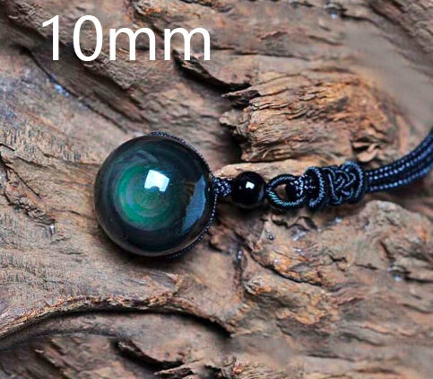 Natural Obsidian Rainbow Eye Transfer Good Luck Pearl