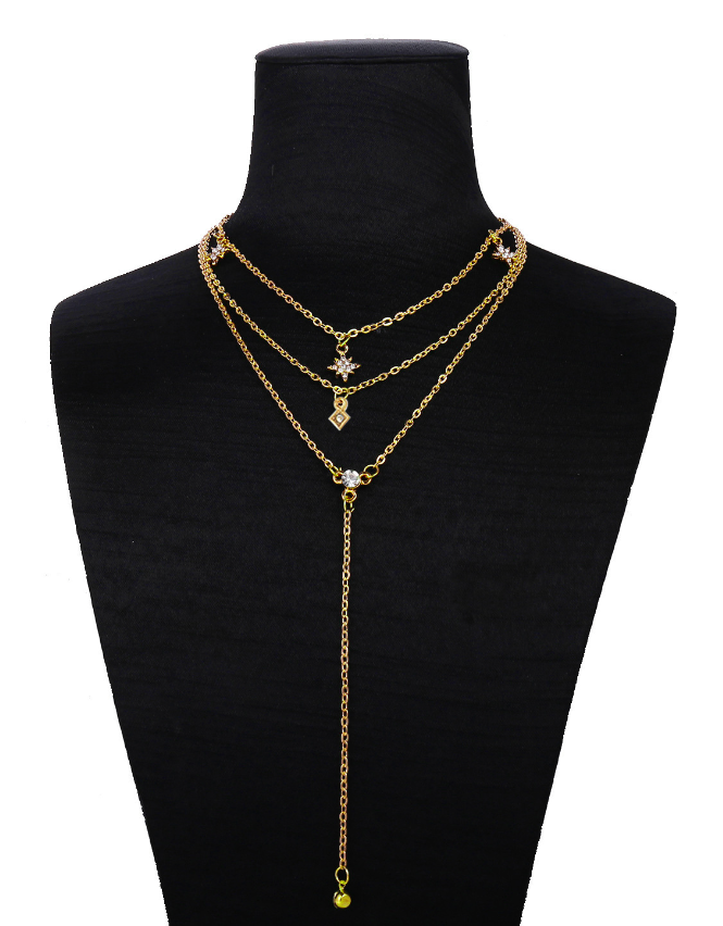 Moon Star Necklace Multilayer Set Sweater Chain