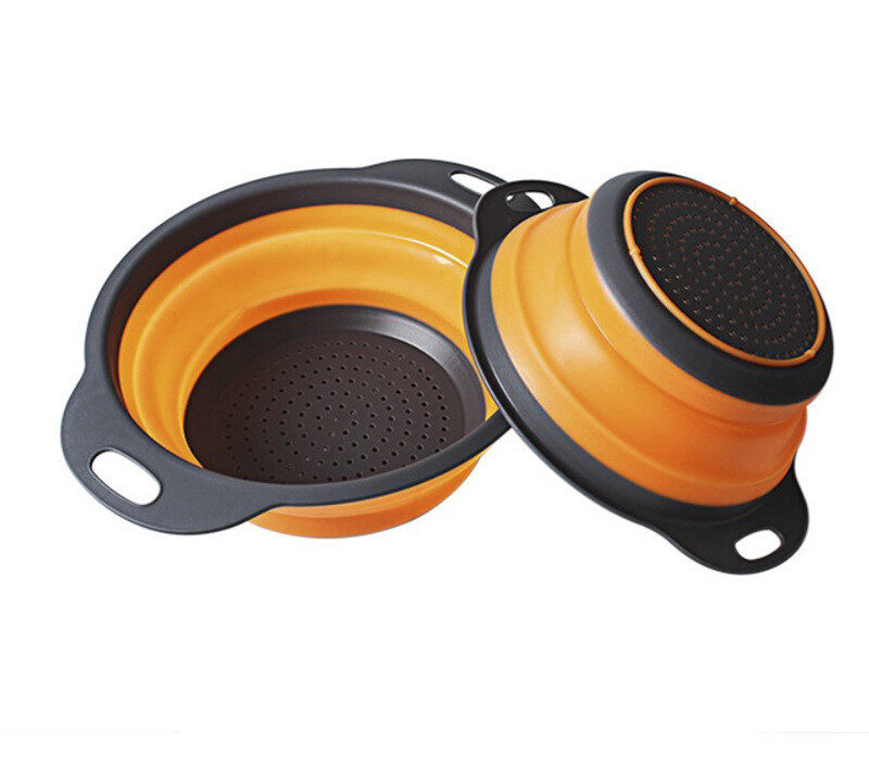 Foldable Silicone Colander Fruit Vegetable Washing Drain Basket