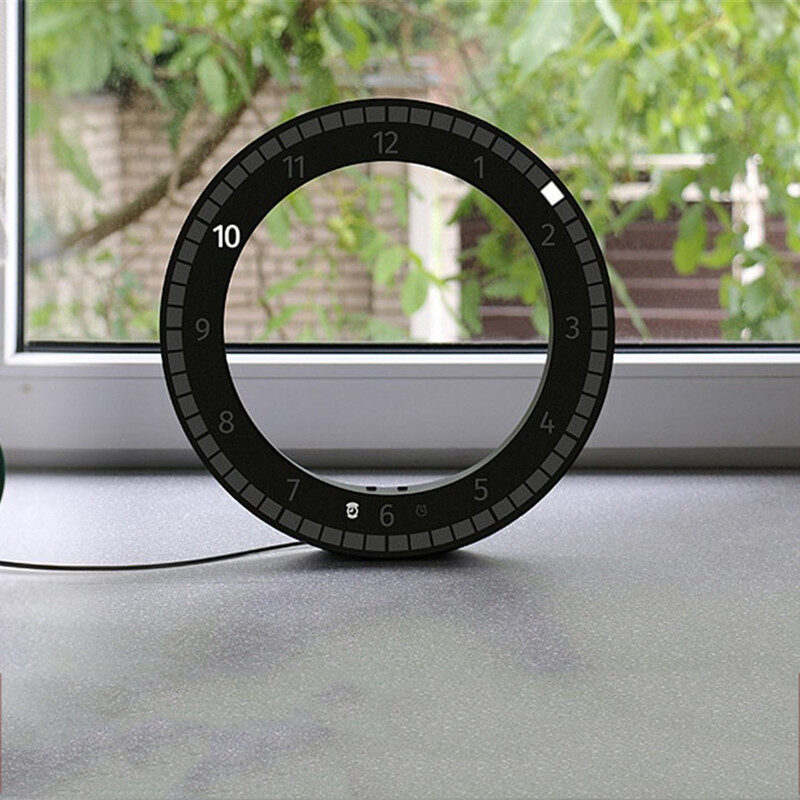 LED Digital Wall Clock Dual-Use Dimming Circular Photoreceptive