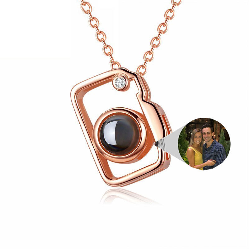 Camera Shaped Photo Projection Necklace