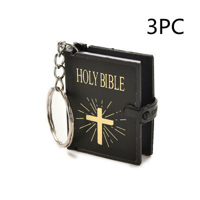 Mini English Holy Bible Key Chains Real Paper