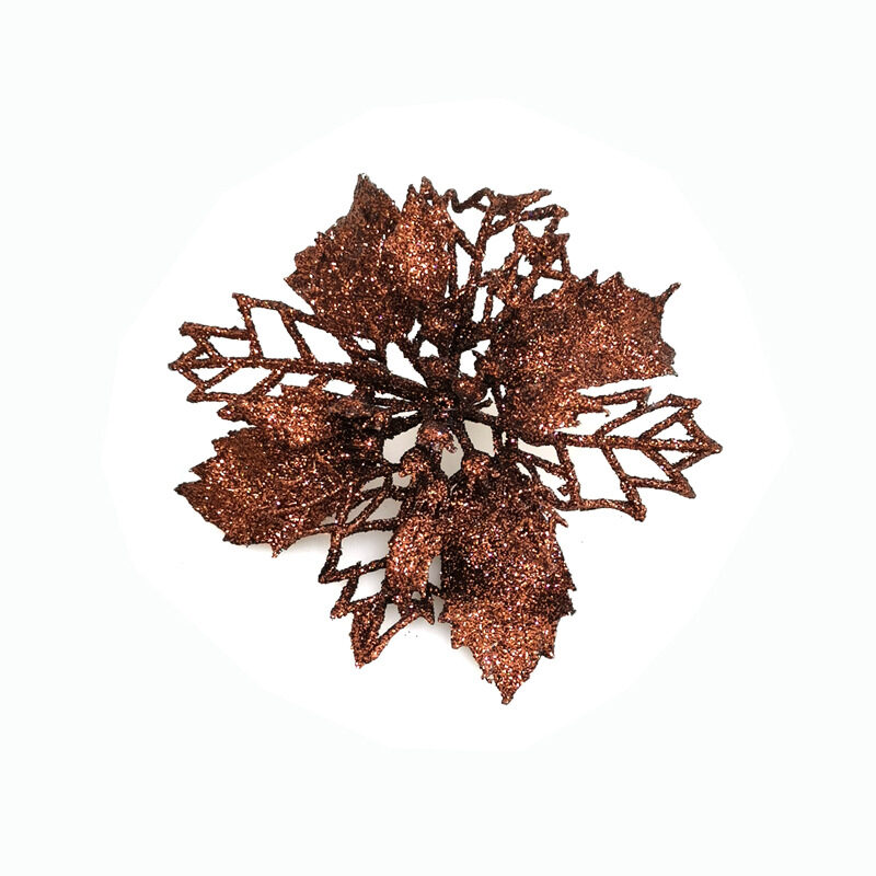 Glitter Artifical Christmas Flowers Tree Decorations For Home