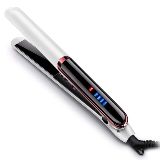 LED display straight hair curling double with iron