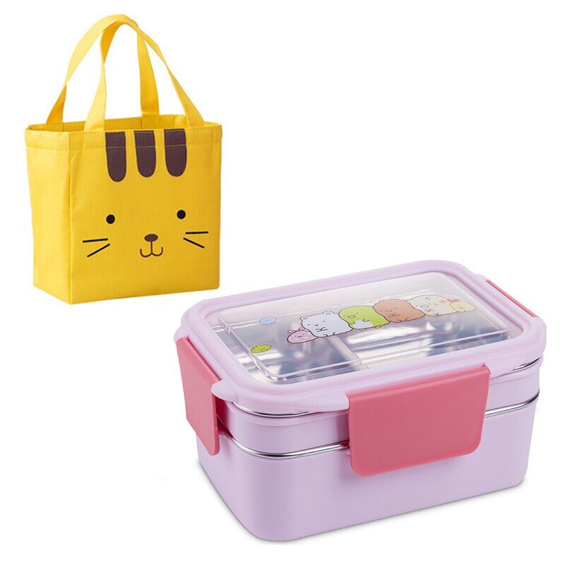 Stainless steel lunch box double