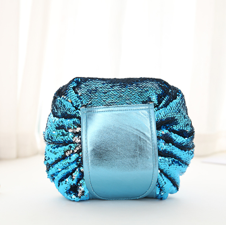 Mermaid Sequins design Cosmetic Bag Drawstring Makeup Case