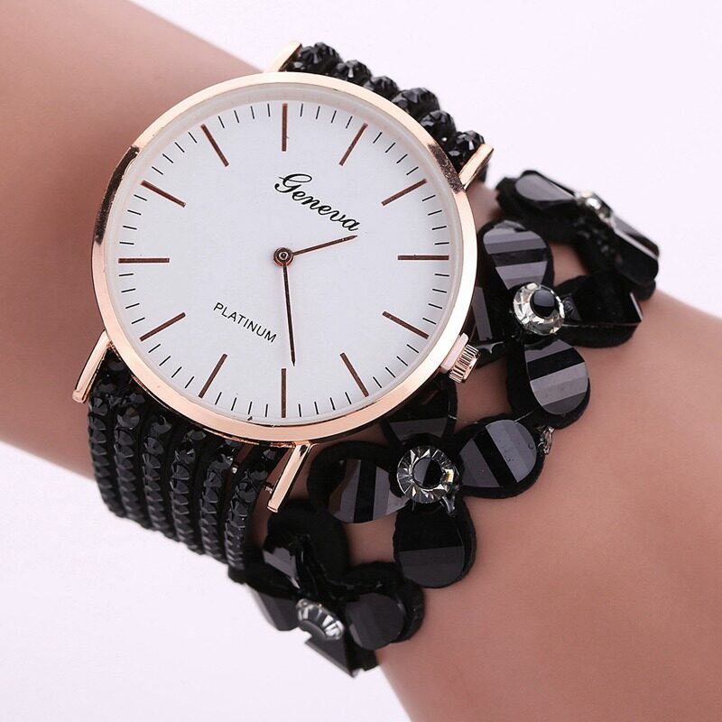 Fashion Geneva Flowers Watches Women Dress Elegant Quartz