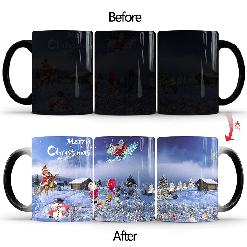 Merry Christmas Magic Mug Temperature Color Changing Mugs