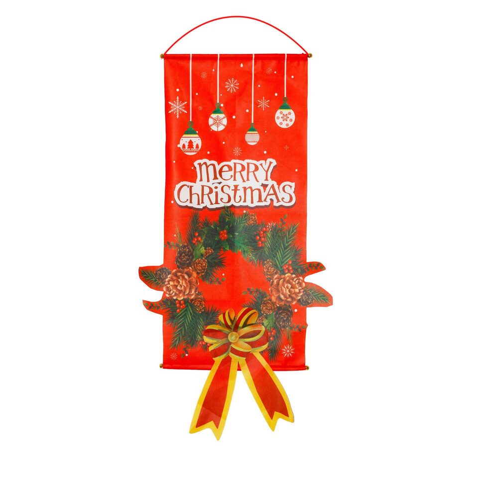 Christmas decorations couplets curtains banners pull flags hanging