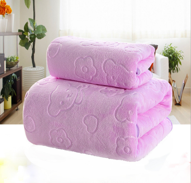 cartoon bear child big bath towel absorbent microfiber