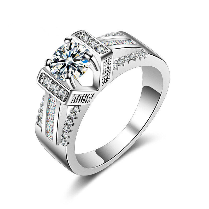 Diamond zircon geometric vintage jewelry ring female