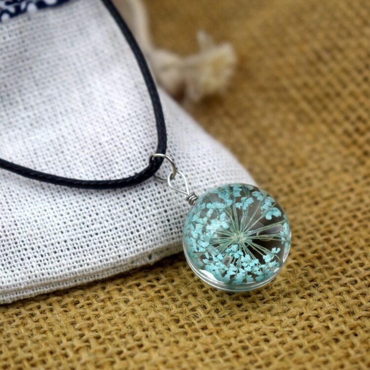 Dried Flower Starry Necklace Time Gemstone
