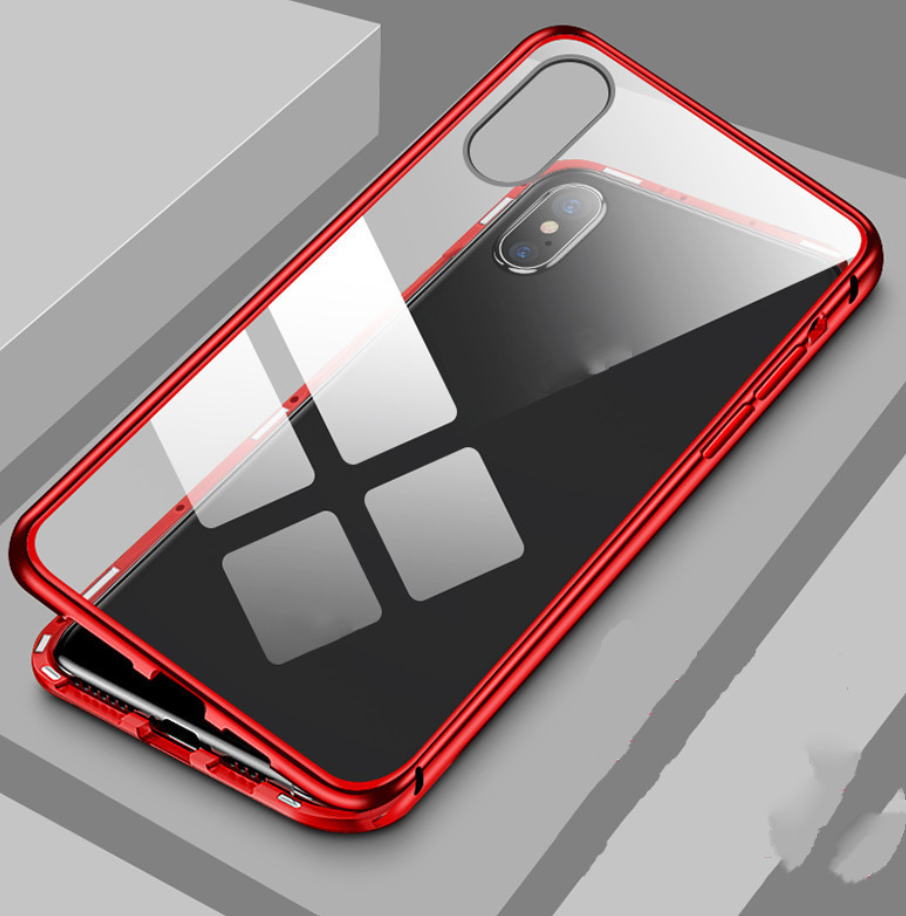 Double-sided glass magnetic king mobile phone case no