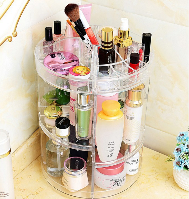 Makeup Organizer 360 Rotating plastic Cosmetics Storage Case