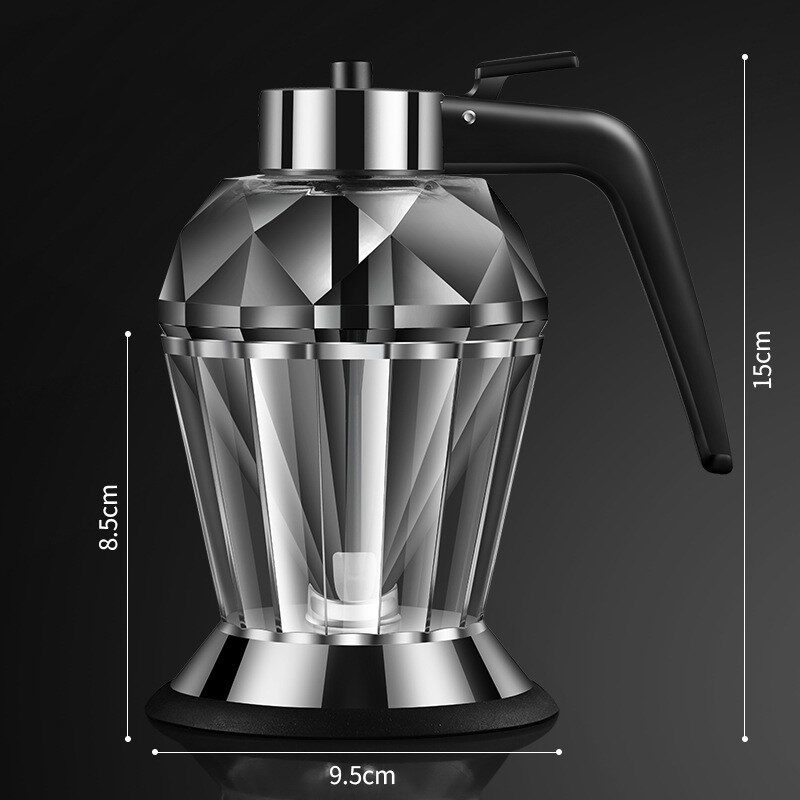 Oil Dispenser Diamond Shaped Glass Bottle Kitchen Push