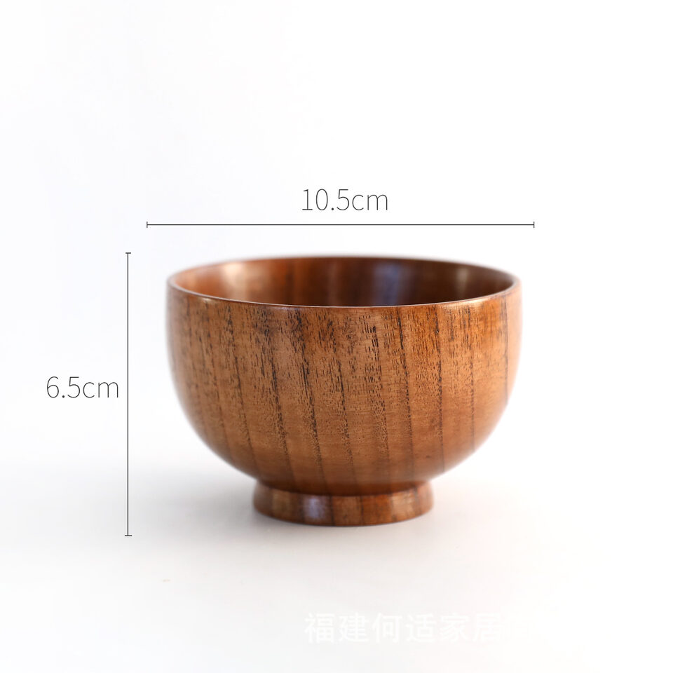 Wooden Bowl Japanese Style Wood Rice Soup Salad