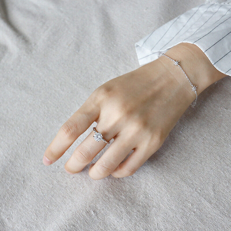 925 Silver AAAA Zircon Rings Minimalist Big Party