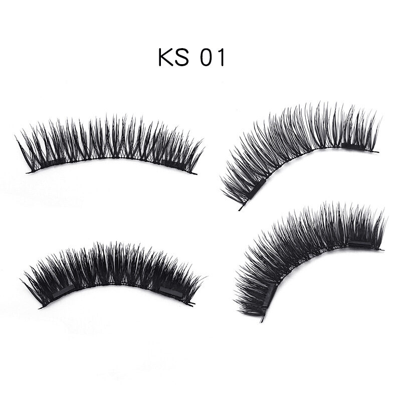 3D double magnet false eyelashes 24P Mascara free