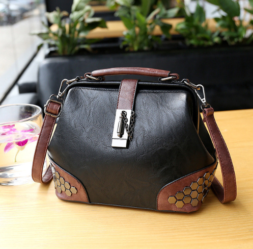 Women Handbag Leather Small Doctor Bag Shoulder Female