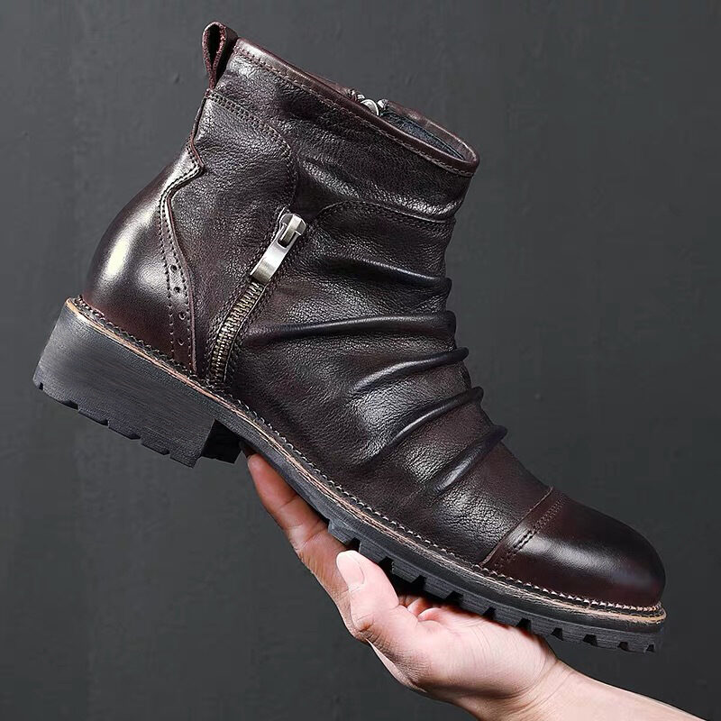 Cowboy boots leather high top Martin