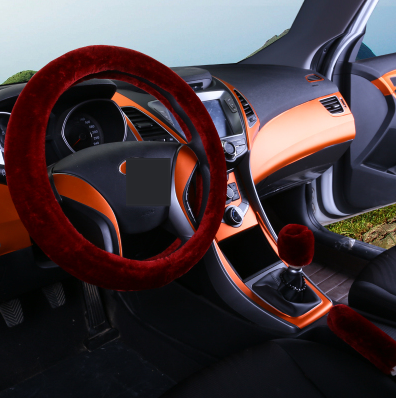 Winter Wool Car Cover Plush Steering Wheel