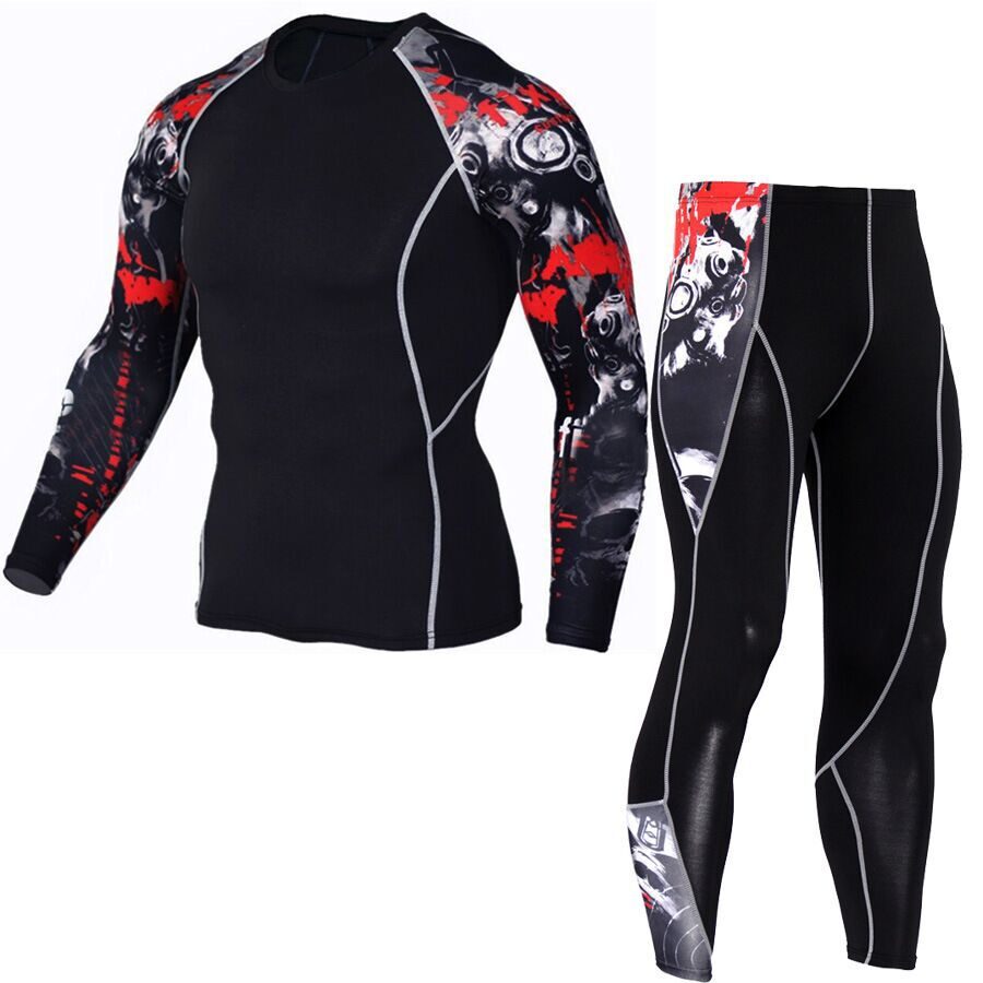 Men's Fashion And Comfort Printed Long Sleeve Gym