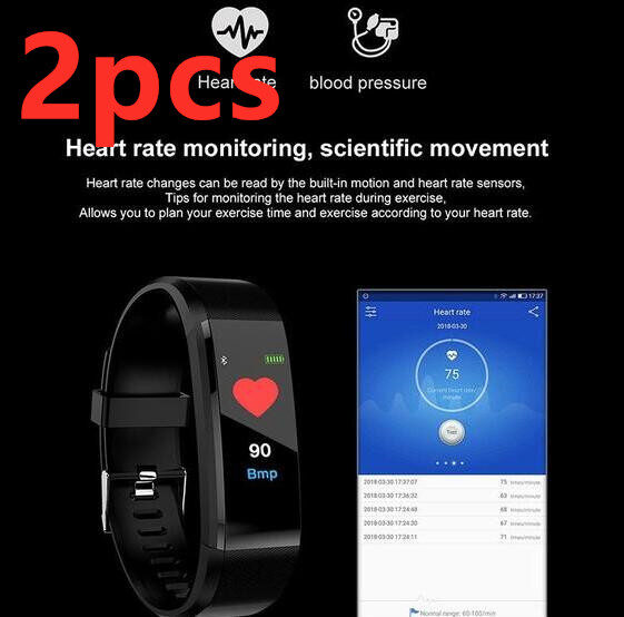 Smart Bracelet With Bluetooth Wristband Heart Rate Monitor