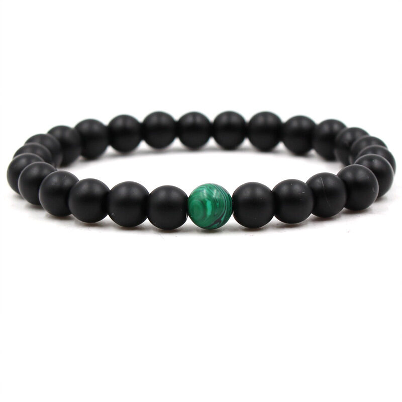 Classic Black Matte Green Malachite Bracelets Suitable Women
