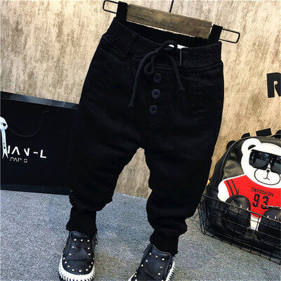 Boy's personality thickening plus velvet jeans children's
