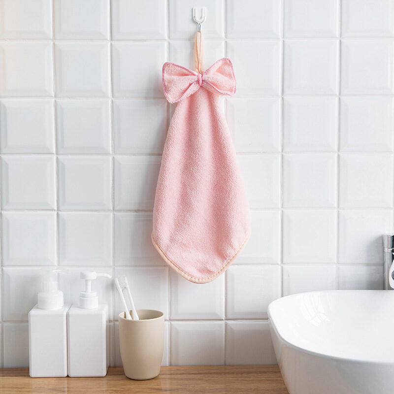 Home thick coral fleece hanging face towel E462
