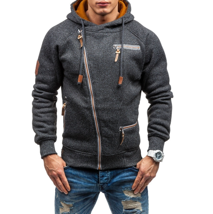Hooded Sweater Personality Side Zipper Cationic Flower Gauze