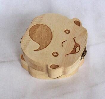 Wood Storage Box for Baby Kids Tooth Organizer