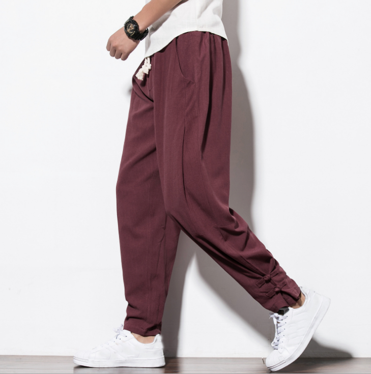 Autumn Harem Pants Menpure Linen Hemp Hip Hop