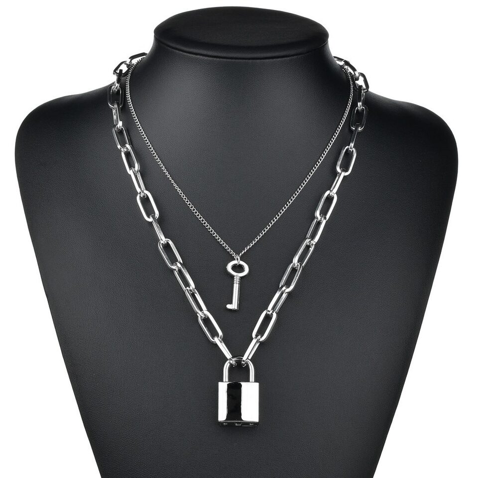 Padlock necklace key
