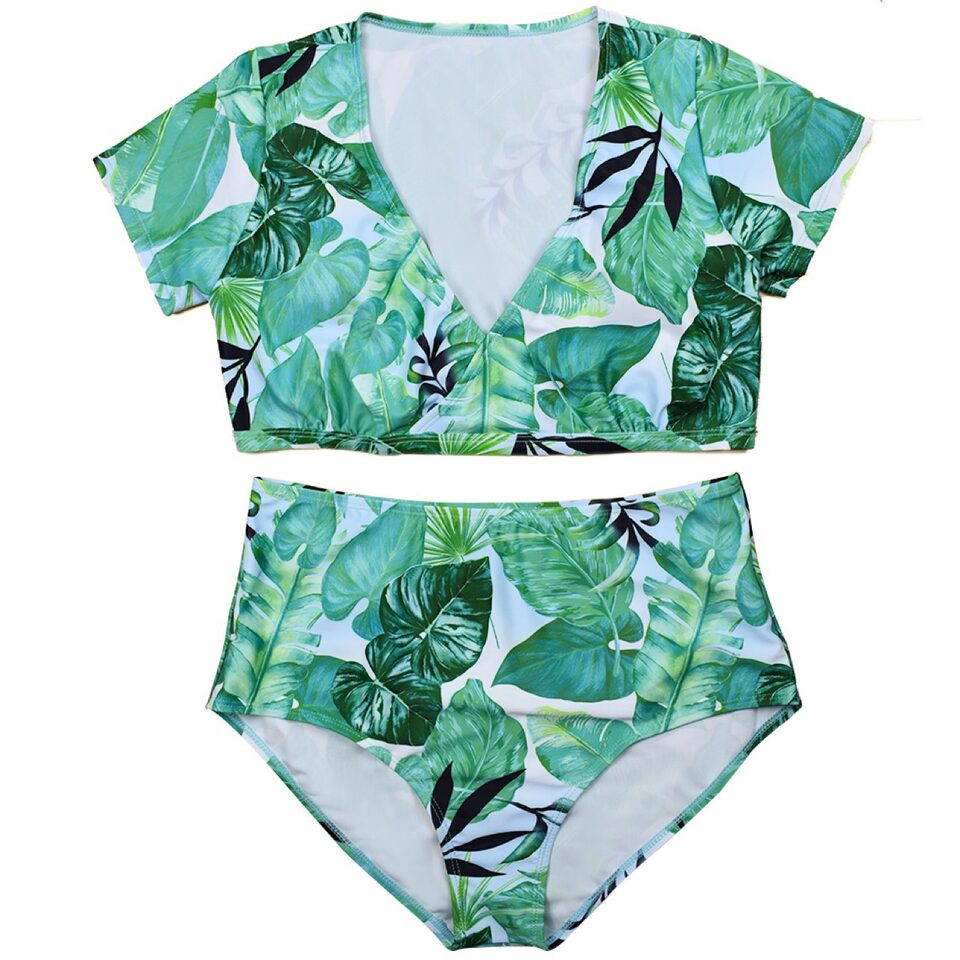 Split swimsuit veil plus size