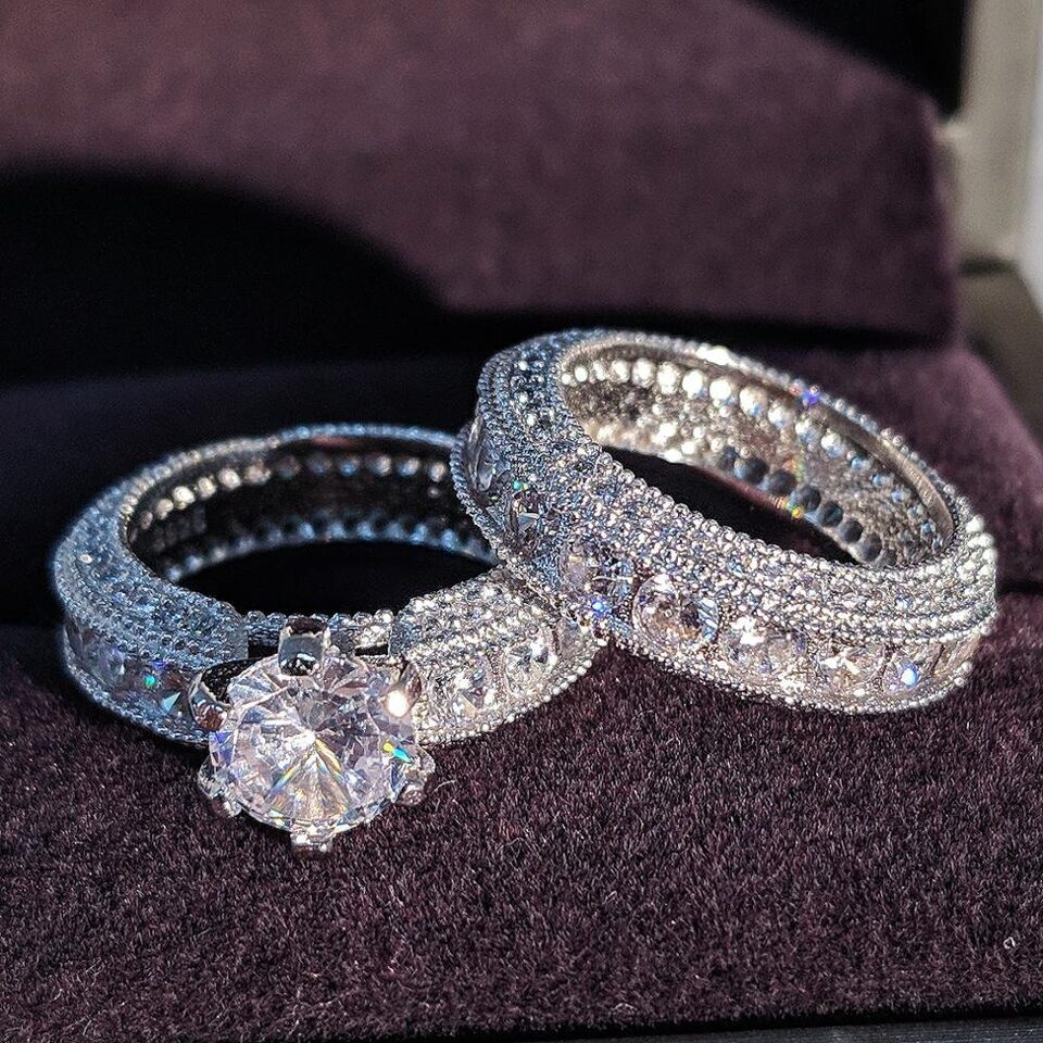 Silver wedding Ring for Women Engagement finger gift