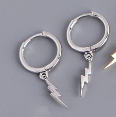 Lightning earrings female sterling silver tide earring temperament