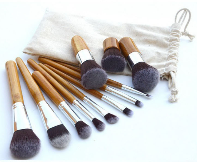 Bamboo Handle Makeup Brush Pole Brushes Suit