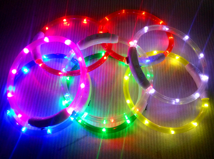 USB charging light collar night dog LED Teddy