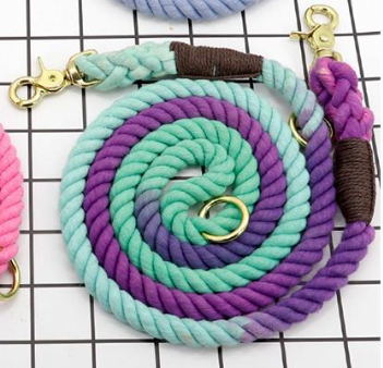 Multi-color cotton pet long leash dog