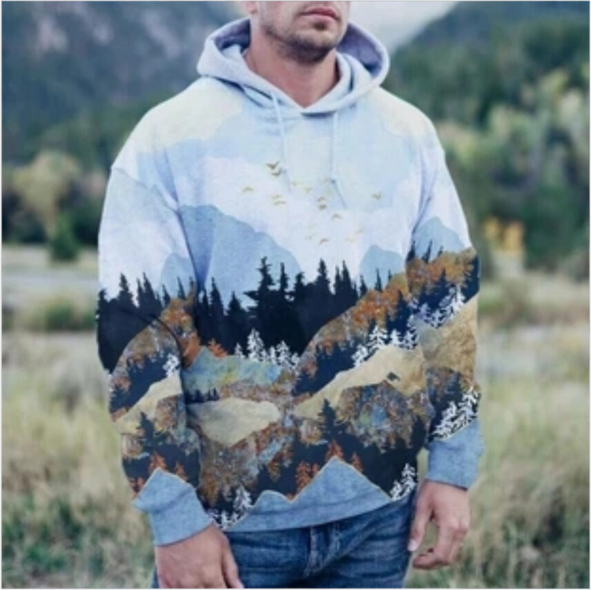 Printed Super Flexible Hoodie Casual