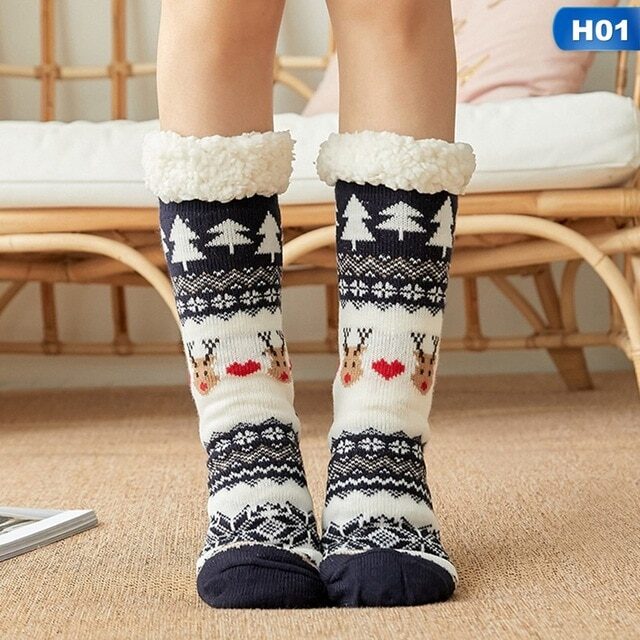 Christmas socks female autumn and winter tube floor